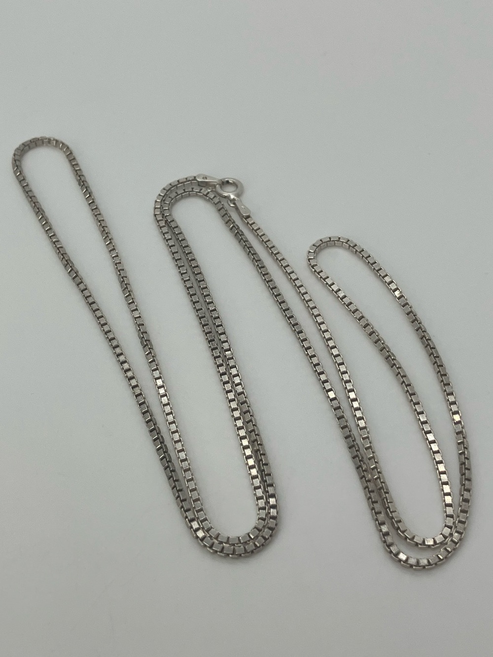 Vtg 925 Sterling Silver Box Chain Necklace Made in Italy Unisex | 30” L x 2mm W